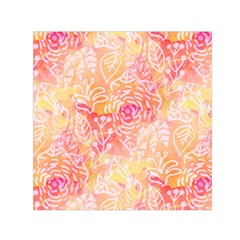 Sunny Floral Watercolor Small Satin Scarf (square) by KirstenStar