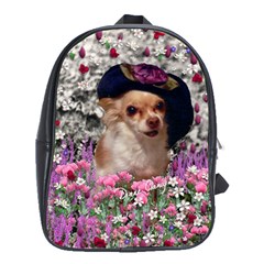 Chi Chi In Flowers, Chihuahua Puppy In Cute Hat School Bags (xl)  by DianeClancy