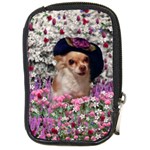 Chi Chi In Flowers, Chihuahua Puppy In Cute Hat Compact Camera Cases Front