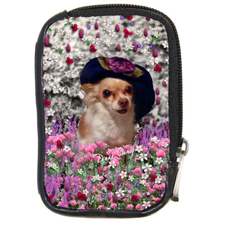 Chi Chi In Flowers, Chihuahua Puppy In Cute Hat Compact Camera Cases