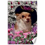 Chi Chi In Flowers, Chihuahua Puppy In Cute Hat Canvas 24  x 36  23.35 x34.74  Canvas - 1