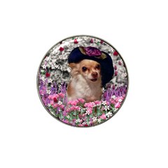 Chi Chi In Flowers, Chihuahua Puppy In Cute Hat Hat Clip Ball Marker (4 Pack) by DianeClancy