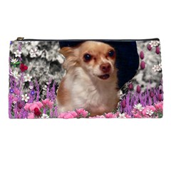 Chi Chi In Flowers, Chihuahua Puppy In Cute Hat Pencil Cases by DianeClancy