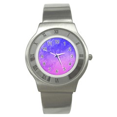 Ombre Purple Pink Stainless Steel Watch by BrightVibesDesign