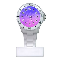 Ombre Purple Pink Plastic Nurses Watch by BrightVibesDesign