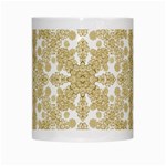 Golden Floral Boho Chic White Mugs Center