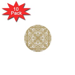 Golden Floral Boho Chic 1  Mini Buttons (10 Pack)  by dflcprints