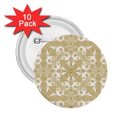 Golden Floral Boho Chic 2.25  Buttons (10 pack) 