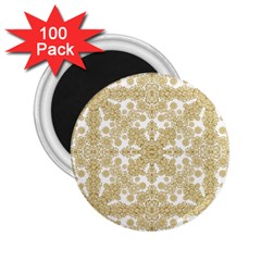 Golden Floral Boho Chic 2.25  Magnets (100 pack) 