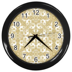 Golden Floral Boho Chic Wall Clocks (Black)