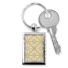 Golden Floral Boho Chic Key Chains (rectangle)  by dflcprints