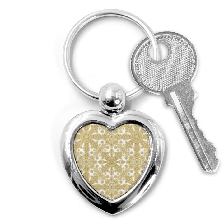 Golden Floral Boho Chic Key Chains (Heart) 