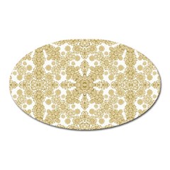 Golden Floral Boho Chic Oval Magnet by dflcprints