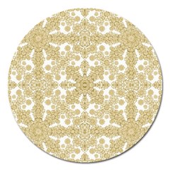 Golden Floral Boho Chic Magnet 5  (round) by dflcprints