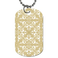 Golden Floral Boho Chic Dog Tag (One Side)