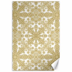 Golden Floral Boho Chic Canvas 12  x 18  