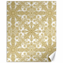 Golden Floral Boho Chic Canvas 11  x 14  