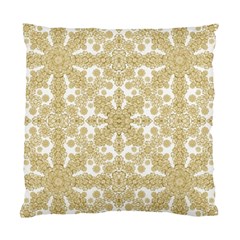 Golden Floral Boho Chic Standard Cushion Case (two Sides)