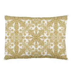 Golden Floral Boho Chic Pillow Case by dflcprints