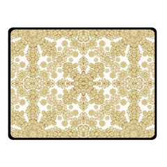 Golden Floral Boho Chic Fleece Blanket (small)