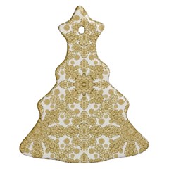 Golden Floral Boho Chic Christmas Tree Ornament (2 Sides)