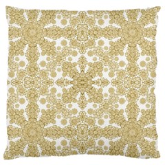 Golden Floral Boho Chic Large Cushion Case (one Side) by dflcprints