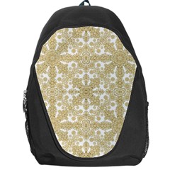 Golden Floral Boho Chic Backpack Bag by dflcprints