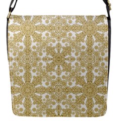 Golden Floral Boho Chic Flap Messenger Bag (s) by dflcprints