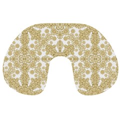 Golden Floral Boho Chic Travel Neck Pillows