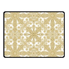 Golden Floral Boho Chic Double Sided Fleece Blanket (small) 