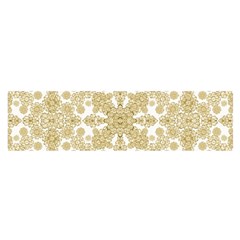 Golden Floral Boho Chic Satin Scarf (oblong)