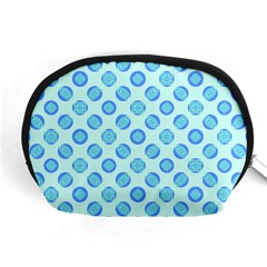 Pastel Turquoise Blue Retro Circles Accessory Pouches (medium)  by BrightVibesDesign