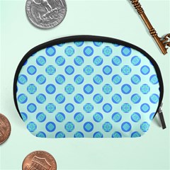 Pastel Turquoise Blue Retro Circles Accessory Pouches (large)  by BrightVibesDesign