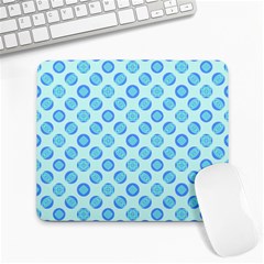 Pastel Turquoise Blue Retro Circles Large Mousepads by BrightVibesDesign