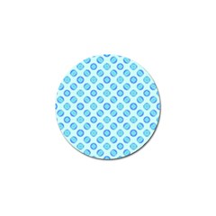 Pastel Turquoise Blue Retro Circles Golf Ball Marker by BrightVibesDesign