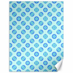 Pastel Turquoise Blue Retro Circles Canvas 18  X 24   by BrightVibesDesign