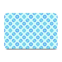 Pastel Turquoise Blue Retro Circles Plate Mats by BrightVibesDesign