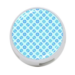 Pastel Turquoise Blue Retro Circles 4-port Usb Hub (two Sides)  by BrightVibesDesign