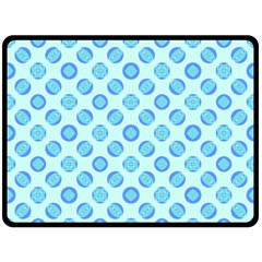 Pastel Turquoise Blue Retro Circles Fleece Blanket (large) 