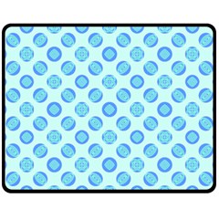 Pastel Turquoise Blue Retro Circles Fleece Blanket (medium) 