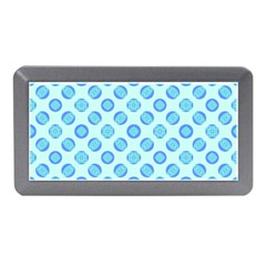 Pastel Turquoise Blue Retro Circles Memory Card Reader (mini) by BrightVibesDesign