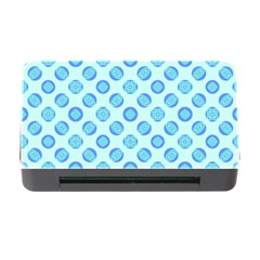 Pastel Turquoise Blue Retro Circles Memory Card Reader With Cf by BrightVibesDesign