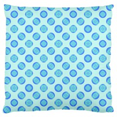 Pastel Turquoise Blue Retro Circles Large Cushion Case (one Side) by BrightVibesDesign