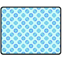 Pastel Turquoise Blue Retro Circles Double Sided Fleece Blanket (medium) 