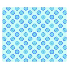 Pastel Turquoise Blue Retro Circles Double Sided Flano Blanket (small)  by BrightVibesDesign