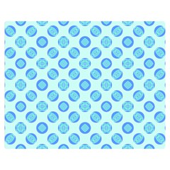 Pastel Turquoise Blue Retro Circles Double Sided Flano Blanket (medium) 