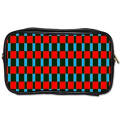 Black Red Rectangles Pattern                                                          Toiletries Bag (two Sides) by LalyLauraFLM