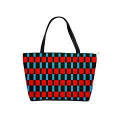 Black Red Rectangles Pattern                                                          Classic Shoulder Handbag