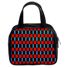 Black Red Rectangles Pattern                                                          Classic Handbag (two Sides)