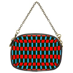 Black Red Rectangles Pattern                                                          	chain Purse (two Sides)